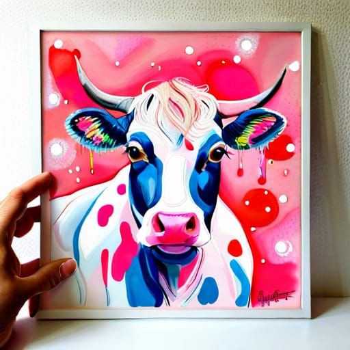 Chibi Strawberry Cow Sticker - AI Generated Artwork - NightCafe Creator