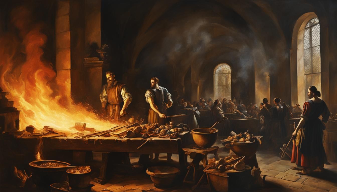 Vulcan's Forge, en 1565, à la façon de Giorgio Vasari   