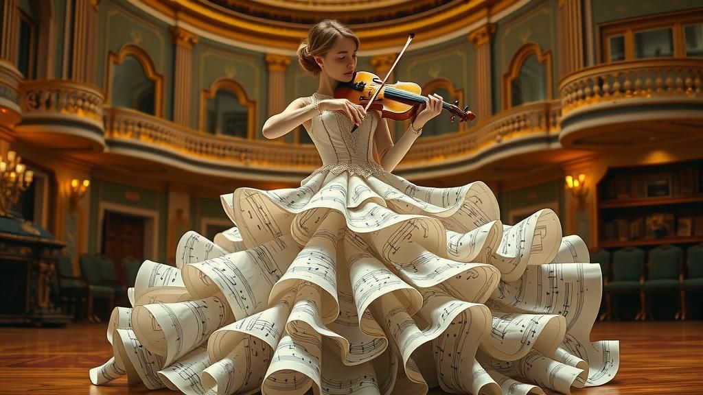 Sheet music dress  by @Erik Jekl