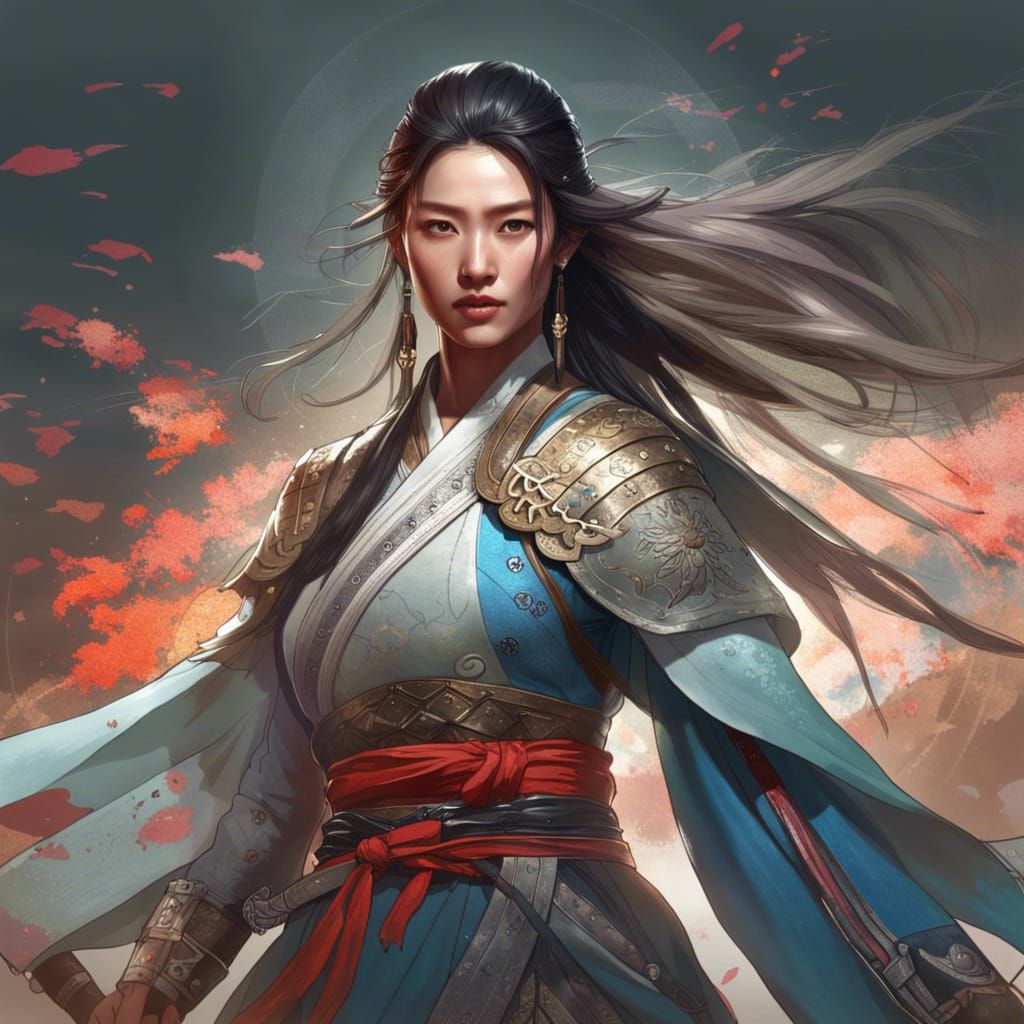 Korean lady warrior - AI Generated Artwork - NightCafe Creator