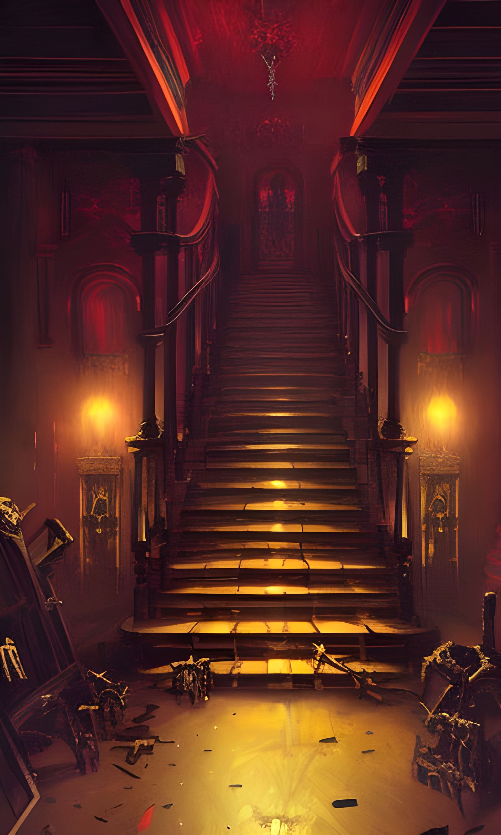 Sinister Skeletons in Mansion Hall by Greg Rutkowski
