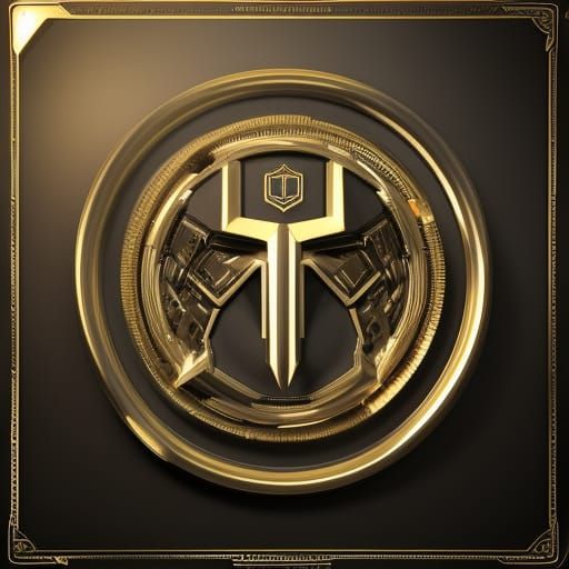 Surreal emblem 🔱, rare stuff. intricate mech details, groun...