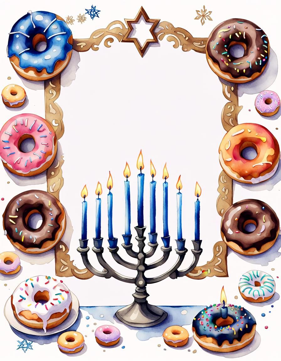 Hanukkah greeting card AI Generated Artwork NightCafe Creator