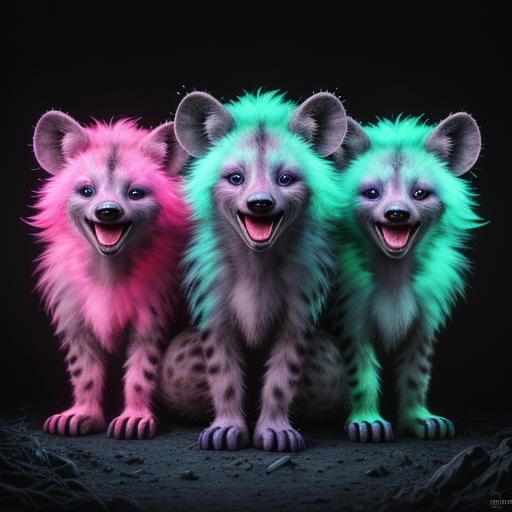 Laughing hyenas laughing at a joke!! - AI Generated Artwork - NightCafe