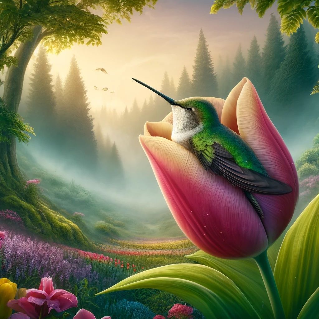 Serene Hummingbird Tulip