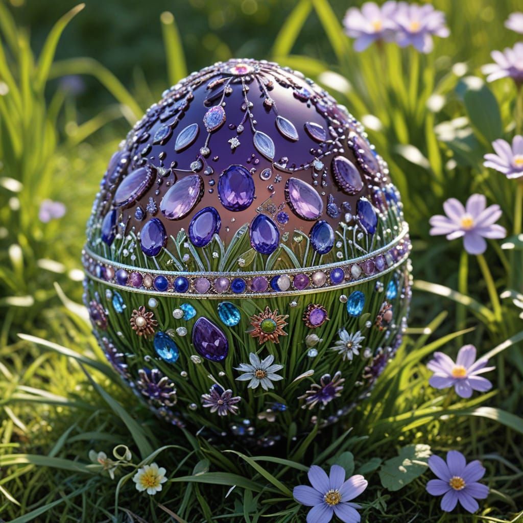 A stunning, bejewelled Easter egg.   by @Athena