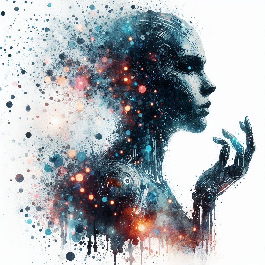 double exposure beautiful fantasy DALL-E 3 portrait landscape..