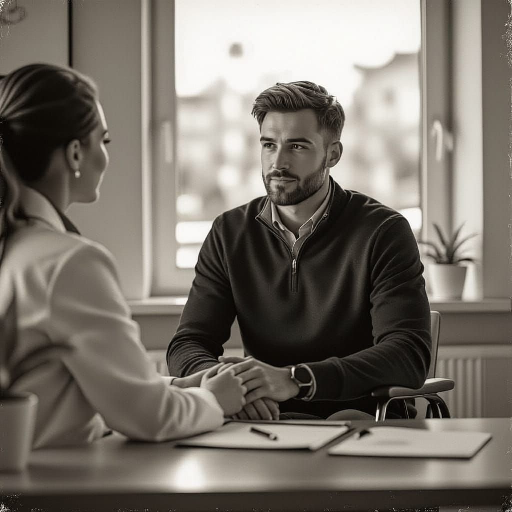 Hombre en consulta médica