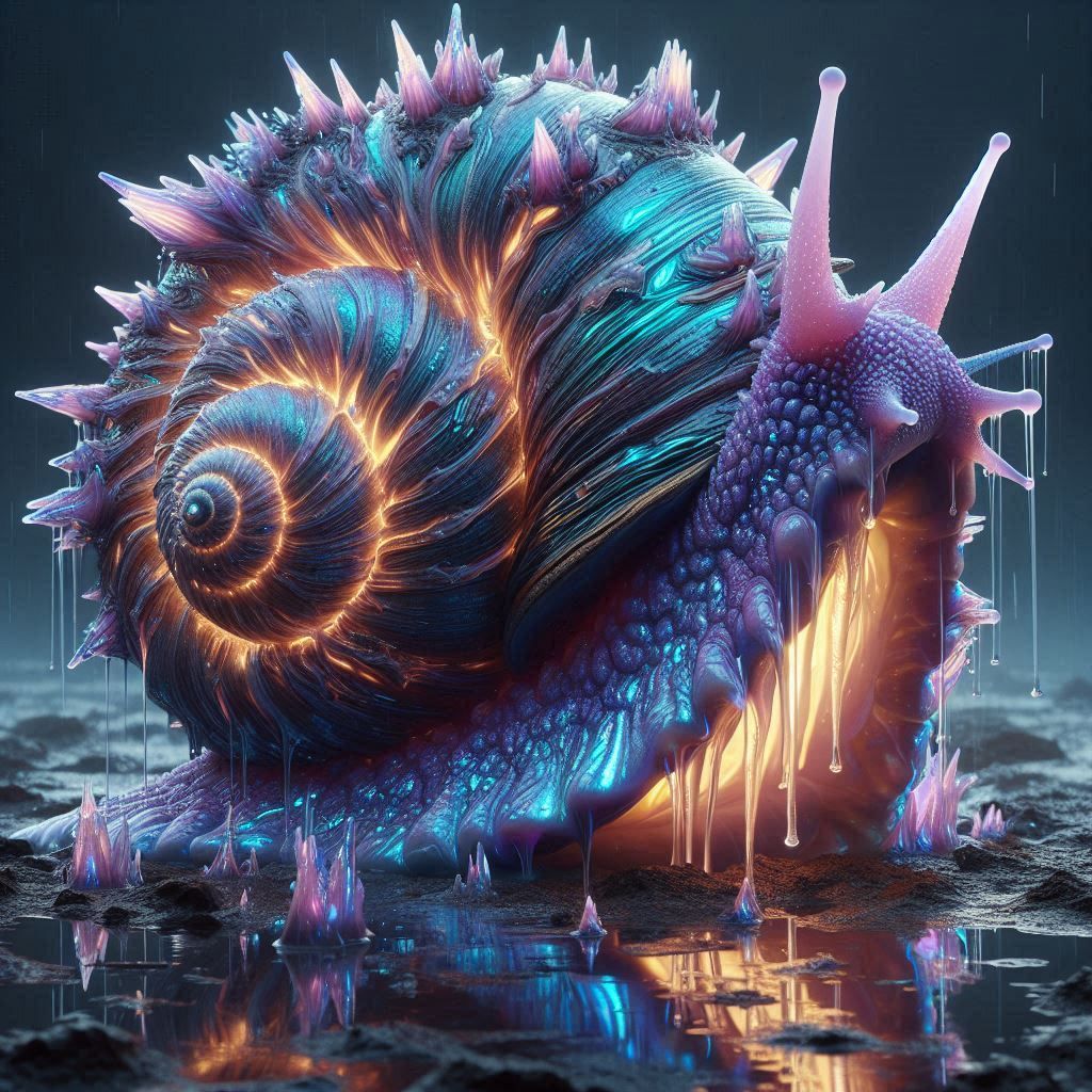 Iridescent snail