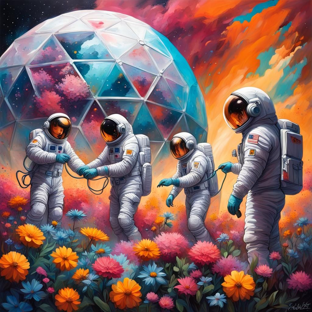 Flowers on the Moon AI Generated Artwork NightCafe Creator