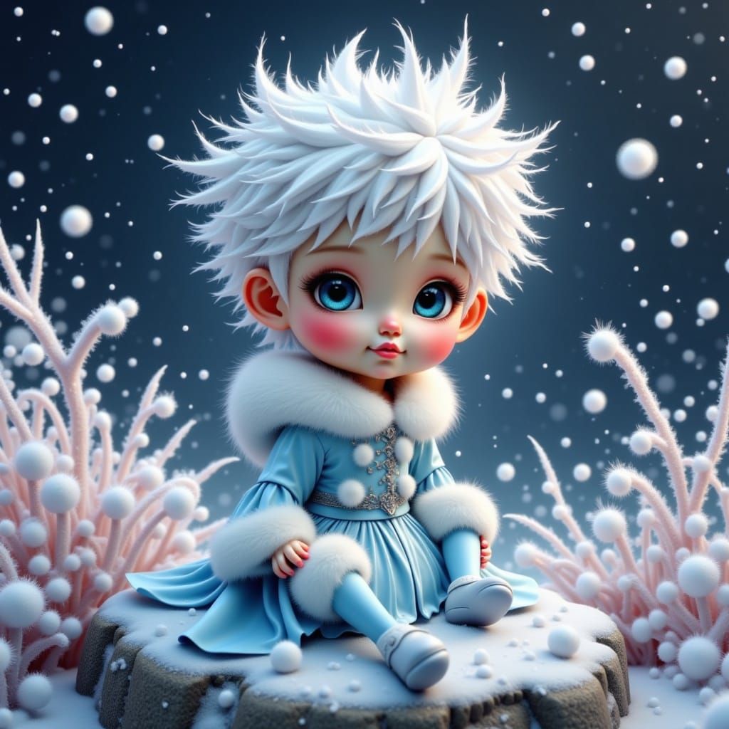 Toon baby in the snow