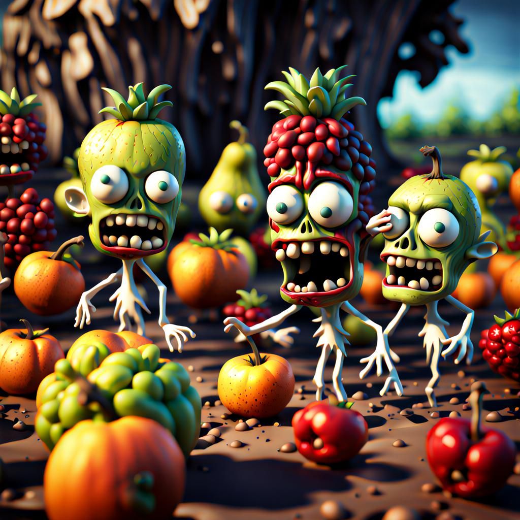 Zombie Vegetables AI Generated Artwork NightCafe Creator