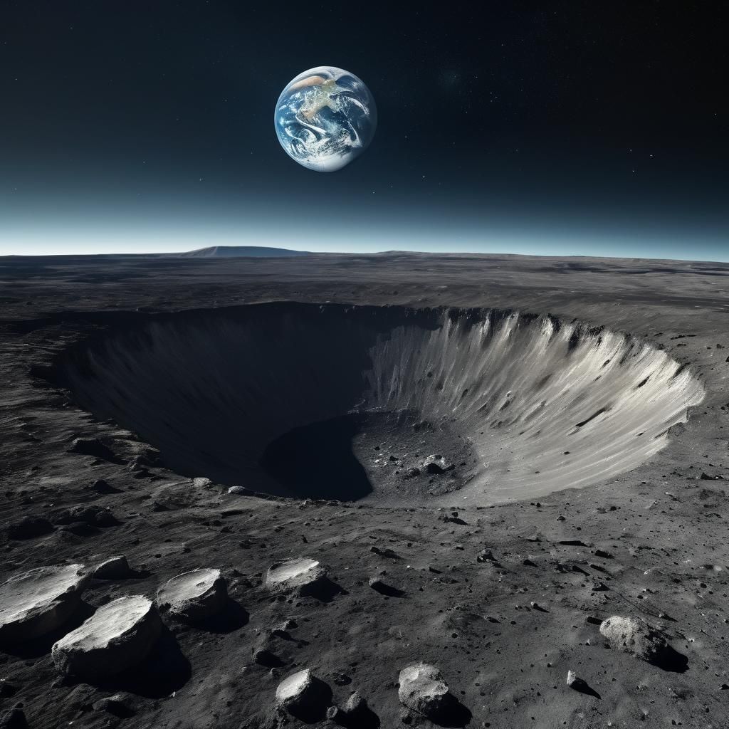 Earth emerging from behind Moon's horizon  by @Montana Deroble