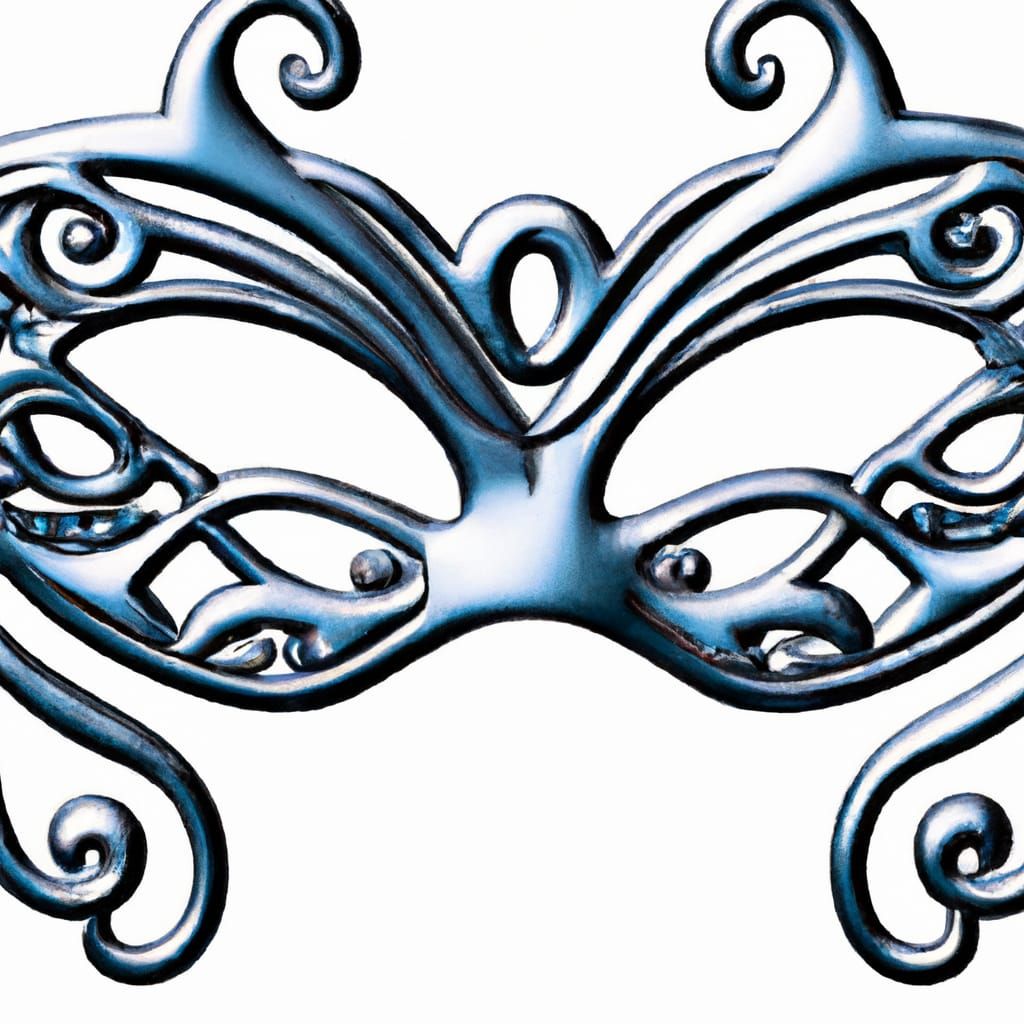  silver filigree blue masquerade mask 