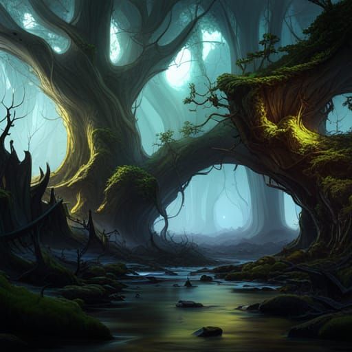 Spooky forest - AI Generated Artwork - NightCafe Creator