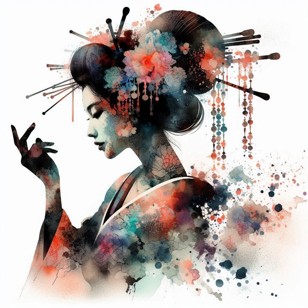 double exposure beautiful fantasy DALL-E 3 portrait landscap...