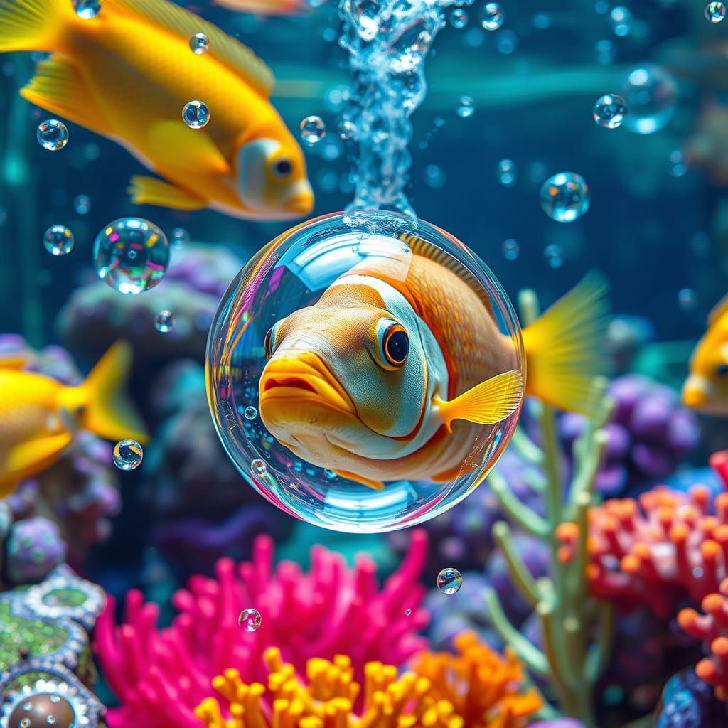 Bubbles in an Aquarium  by @MimTev