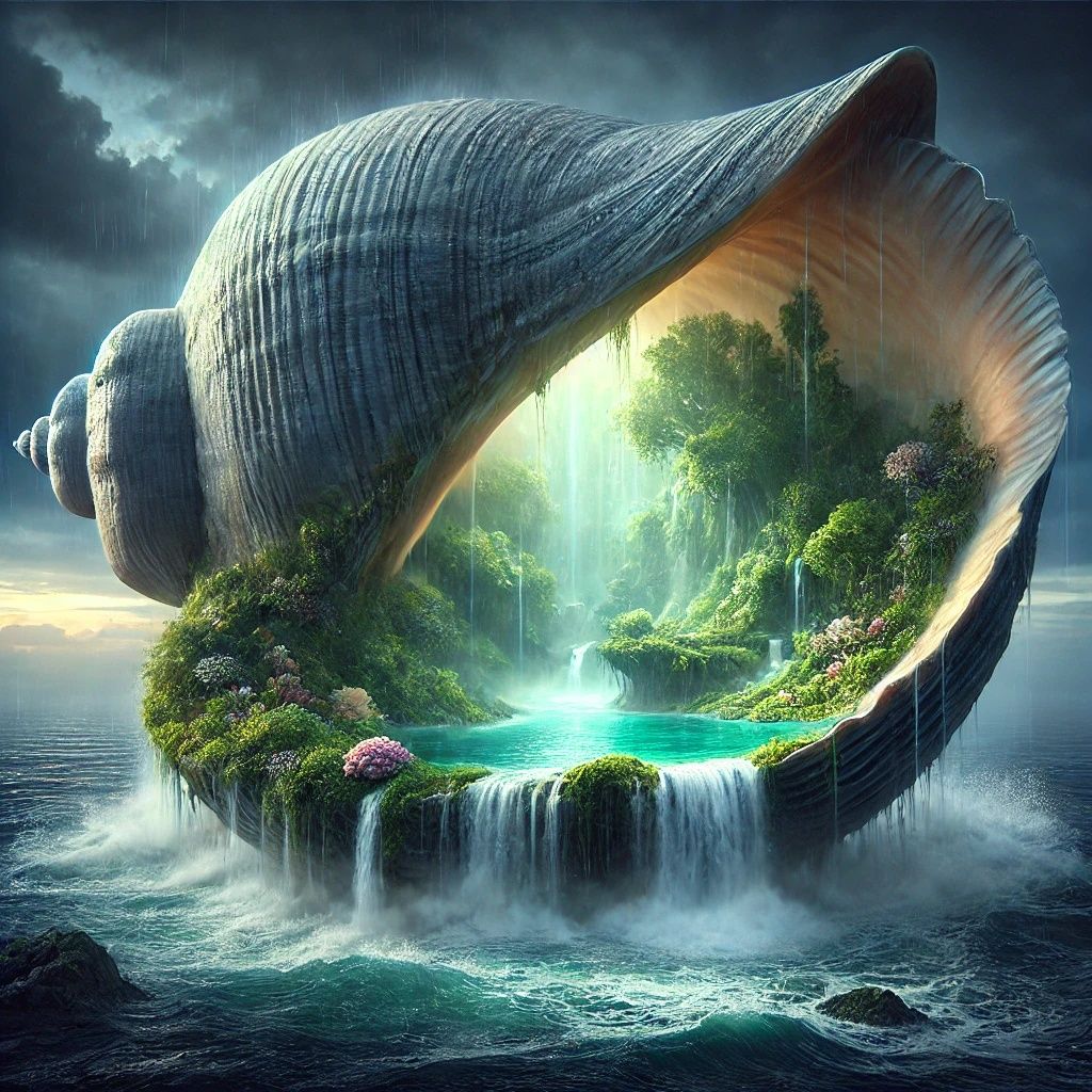 Gigantic Seashell Reveals A Hidden Paradise Inside | DALL-E ...