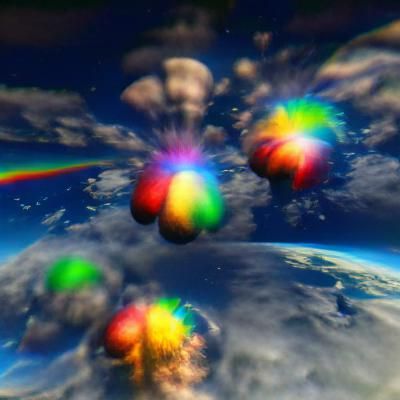 multiple rainbow bombs 8k resolution