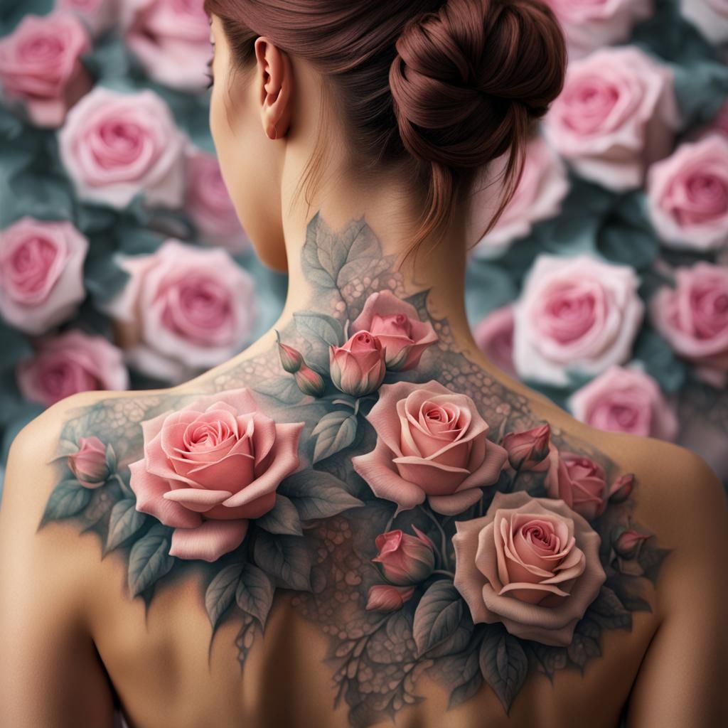 pastel nuances tattoo roses   by @Opslilla