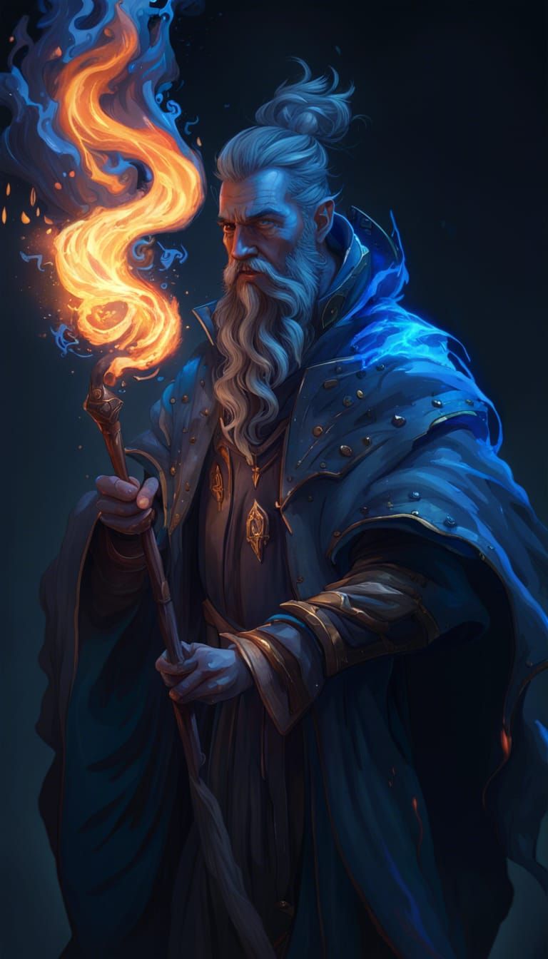 Flaming Wizard Staff - AI Generated Artwork - NightCafe Creator