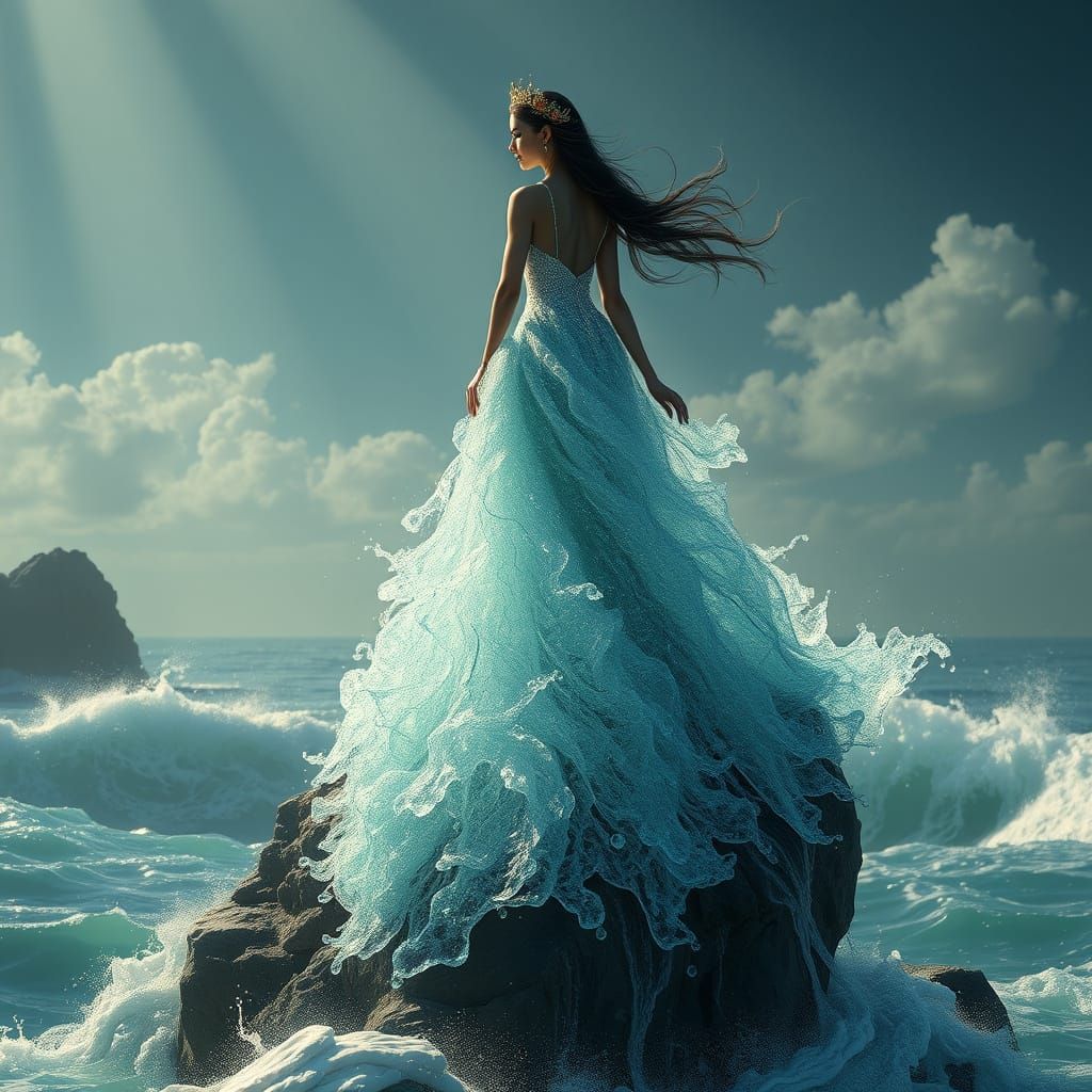 Sea princess in the sea ​​foam dress  by @Eldrad Syl