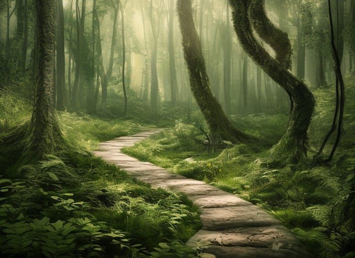 Winding Path - AI Generated Artwork - NightCafe Creator