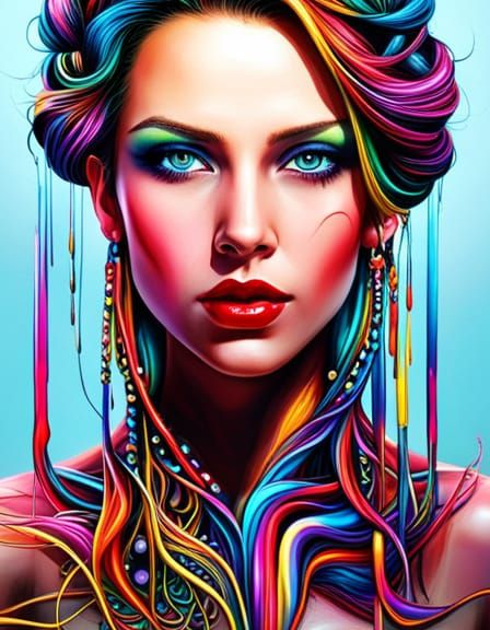 Woman Of Many Colors. - Ai Generated Artwork - Nightcafe Creator