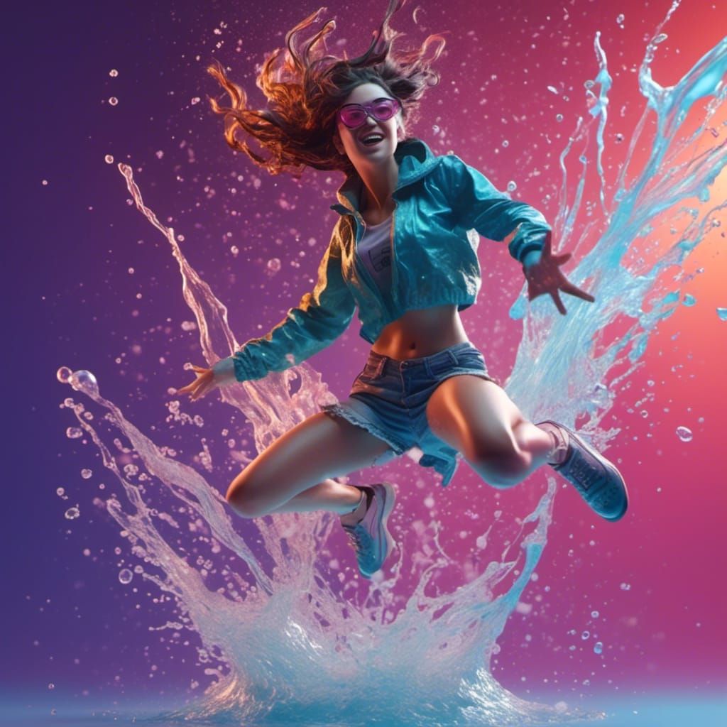 Jumping Splash Girl