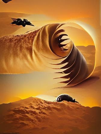 Dune poster art “sandworm and sun” - AI Generated Artwork - NightCafe  Creator