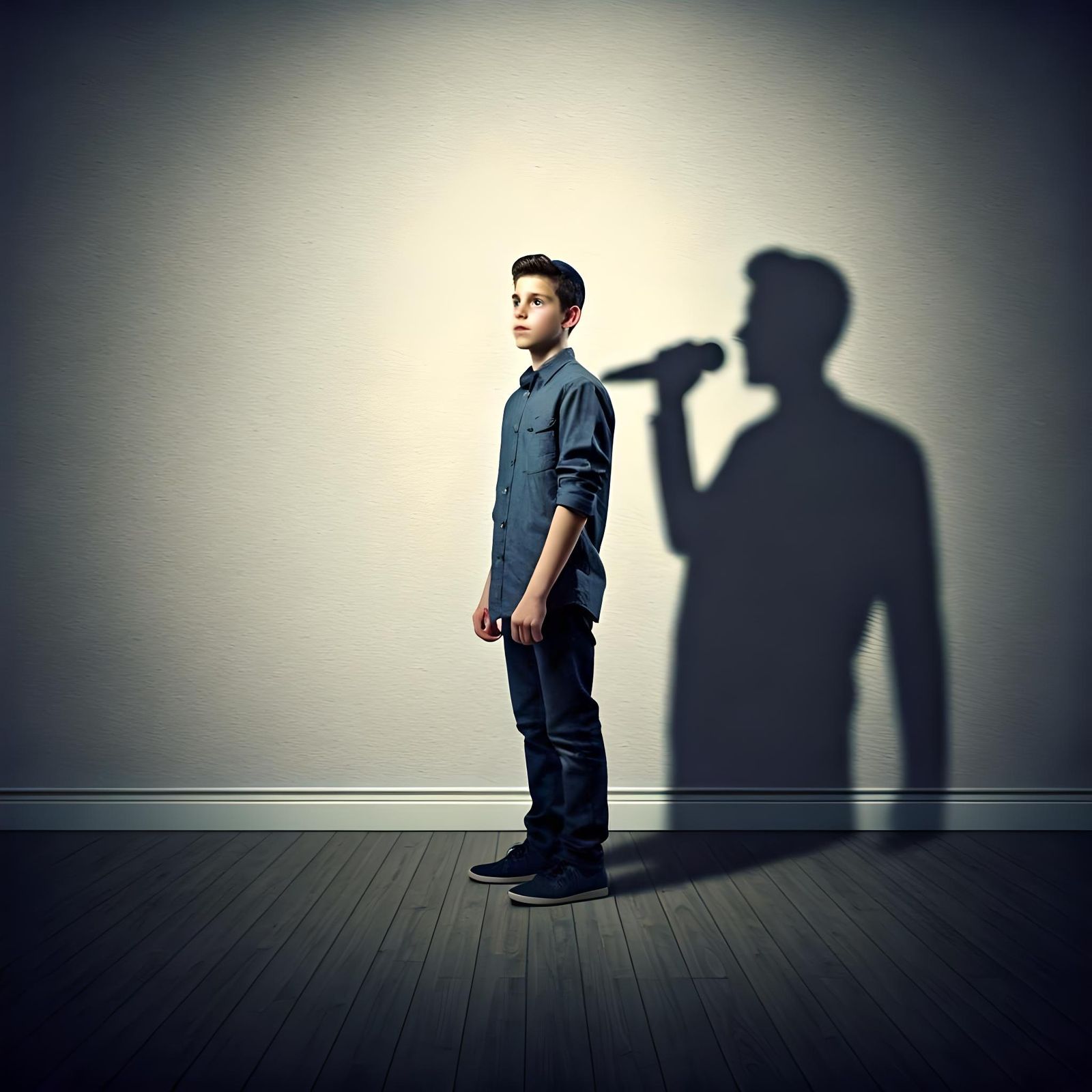 Boy's Shadow Sings: Silhouette Art