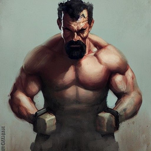 Strongman with moustache