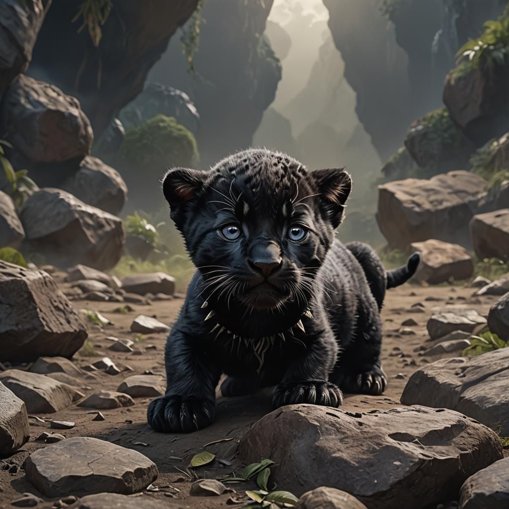 the avenger black panther as a cute baby