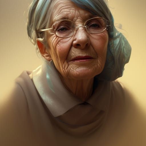 beautiful old lady head and shoulders portrait, 8k resolutio...