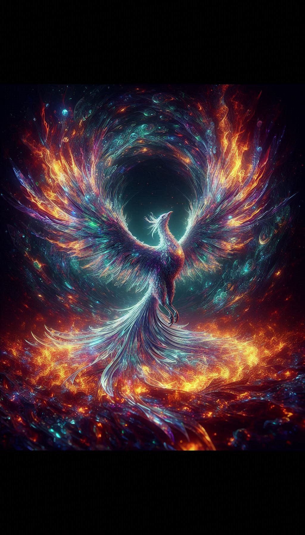 A phoenix reborn from ashes