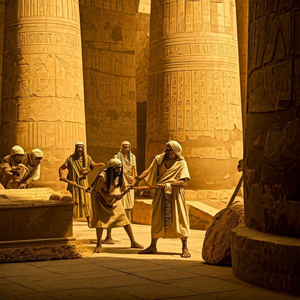 Ancient Egyptians Overseeing Israelites in 19th-Century Insp...