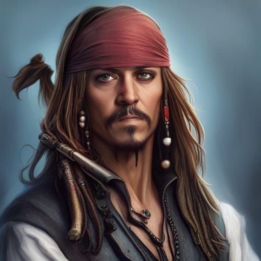 Jack sparrow head and shoulders portrait, 8k resolution concept art ...