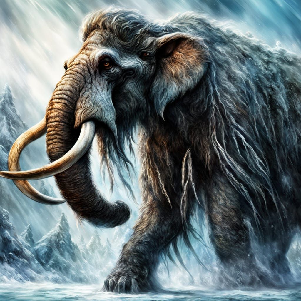 Woolly Mammoth in the Icebound Wild  by @Maximus_Creativus