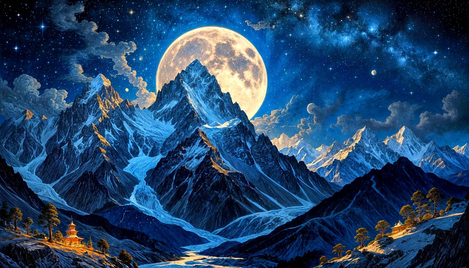Moonstruck in the Himalayan Mountains  by @lawrencelot