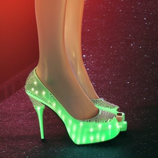 Green sparkly clearance heels