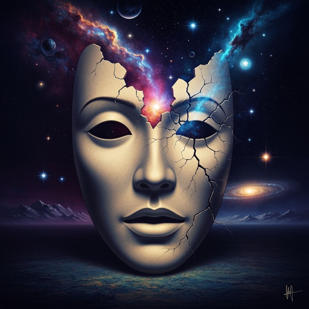 
"See beyond the mask; reality is wider than the stage".  by @Tiger princess 