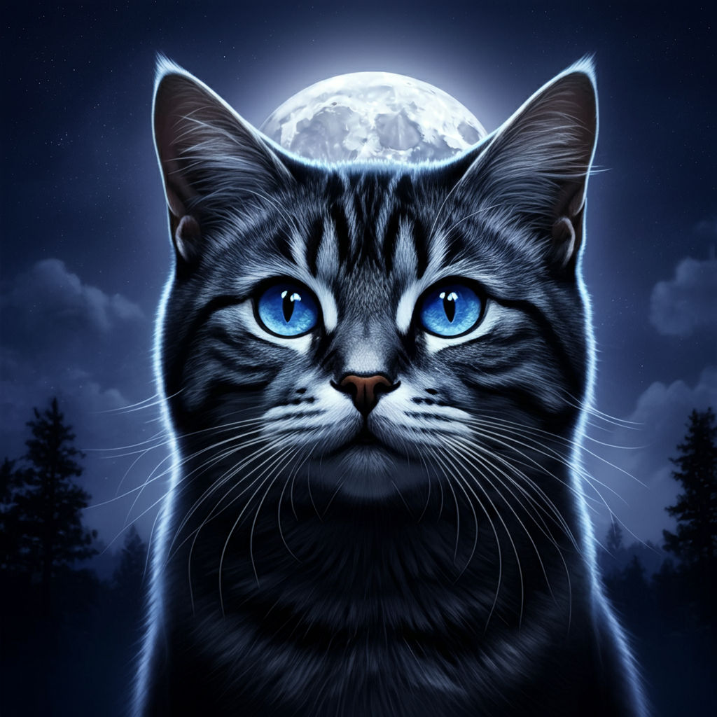 Cat in the moonlight.