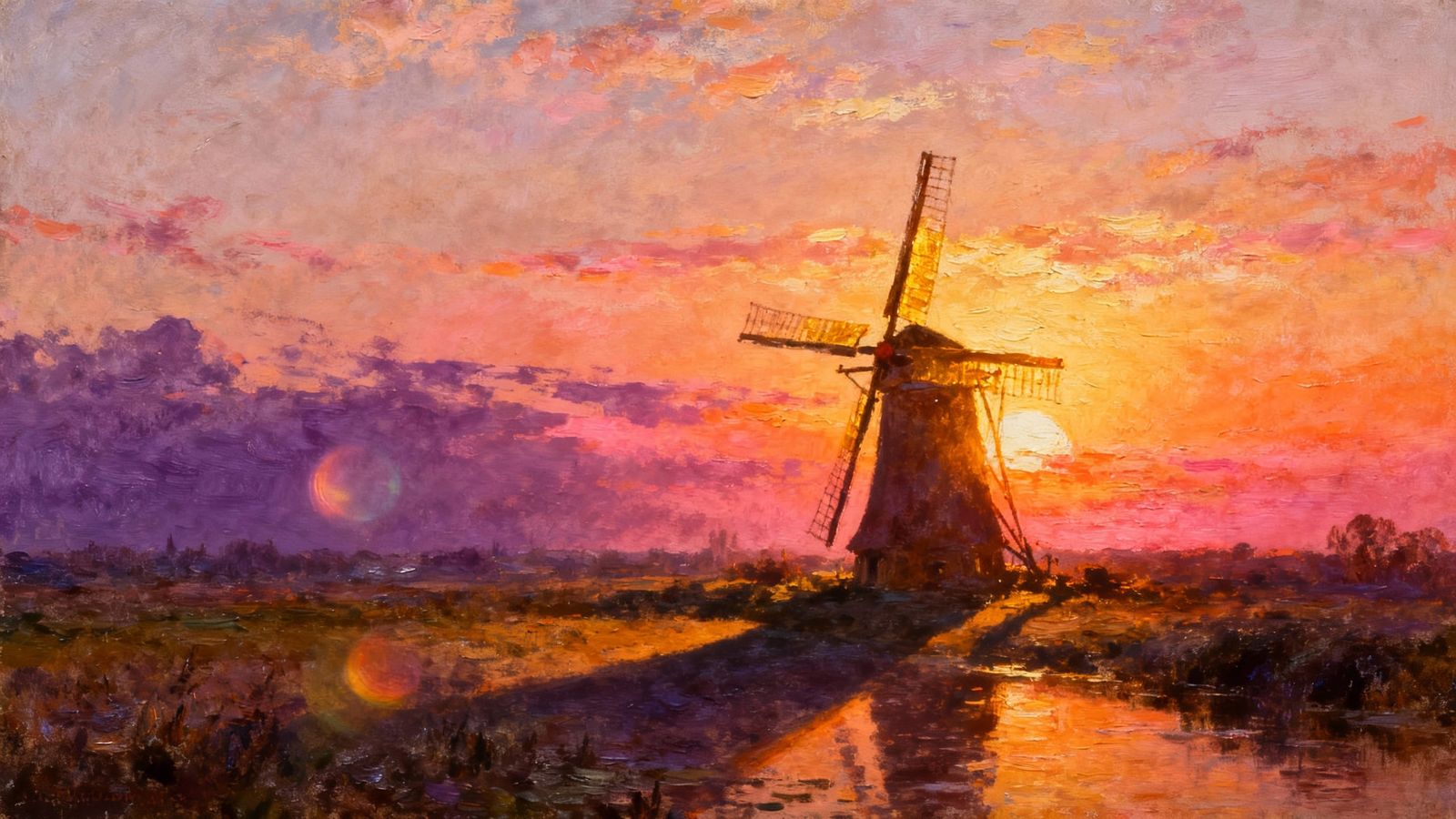 Windmill in the sunset  by @JBrosque