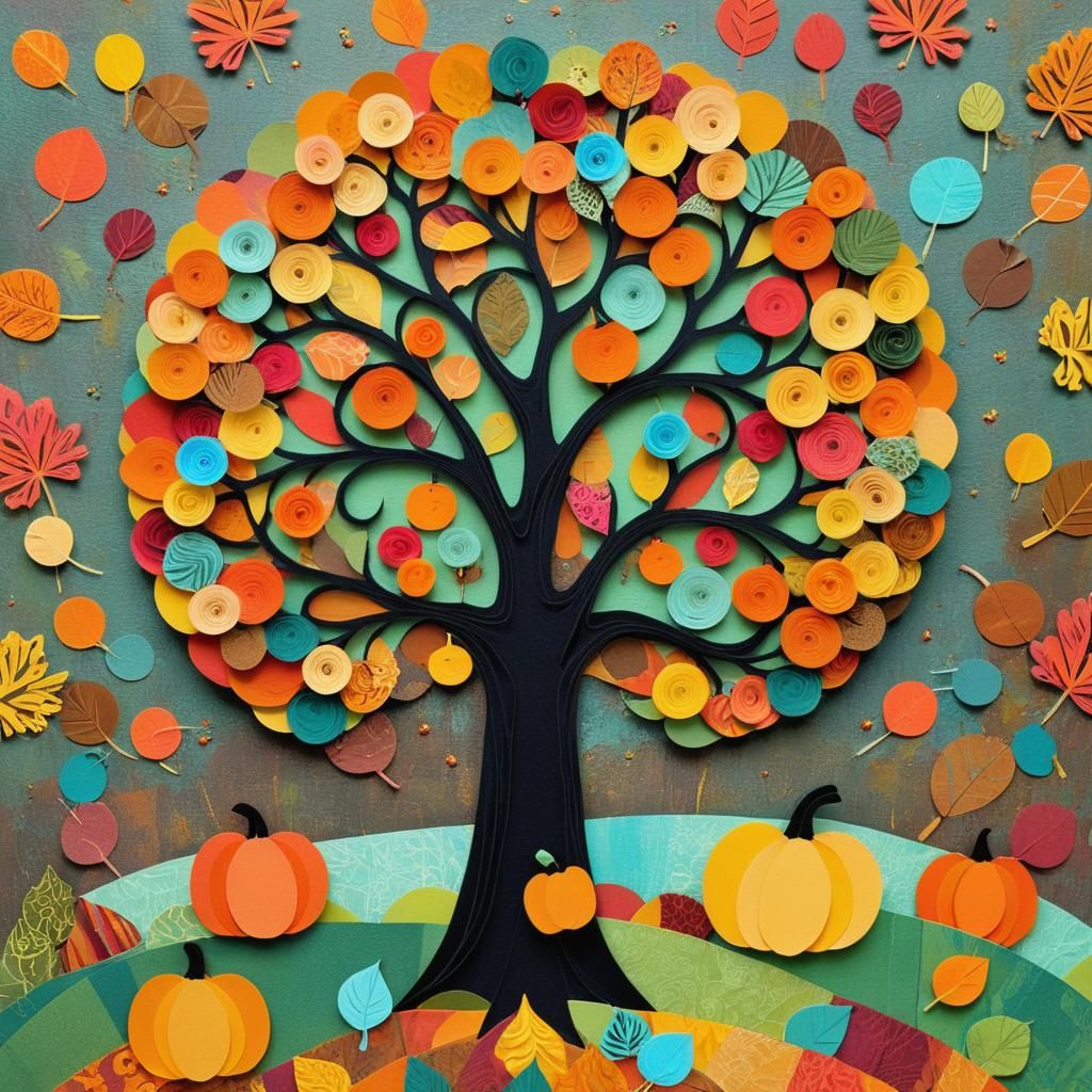 Fall Tree Collage