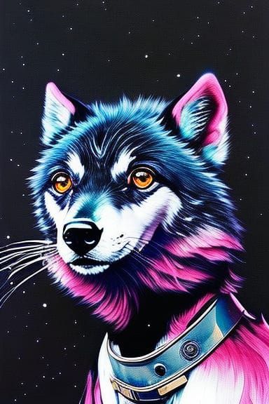 Wolf Astronaut - Ai Generated Artwork - Nightcafe Creator