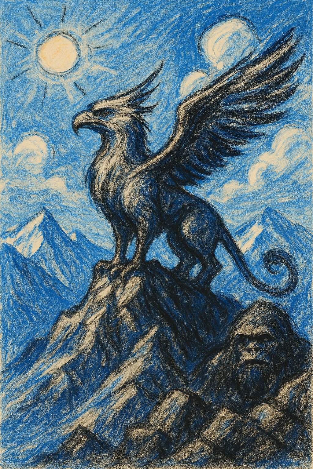 Griffin & Caveman, Pencil Art