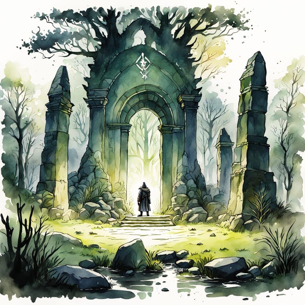 fantastic fantasy masterpiaece watercolor sketch  by @Barsik