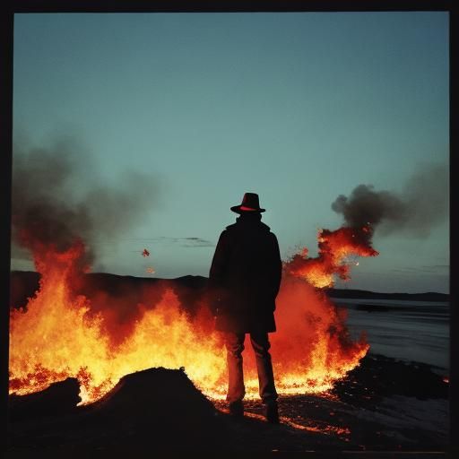 Man and fire