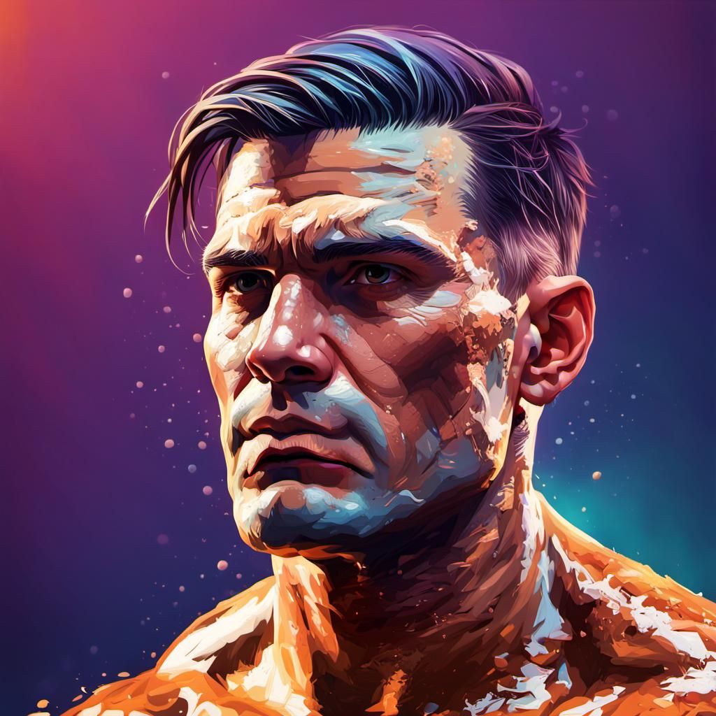 Buff man clean shaven. Medium long hair - AI Generated Artwork ...