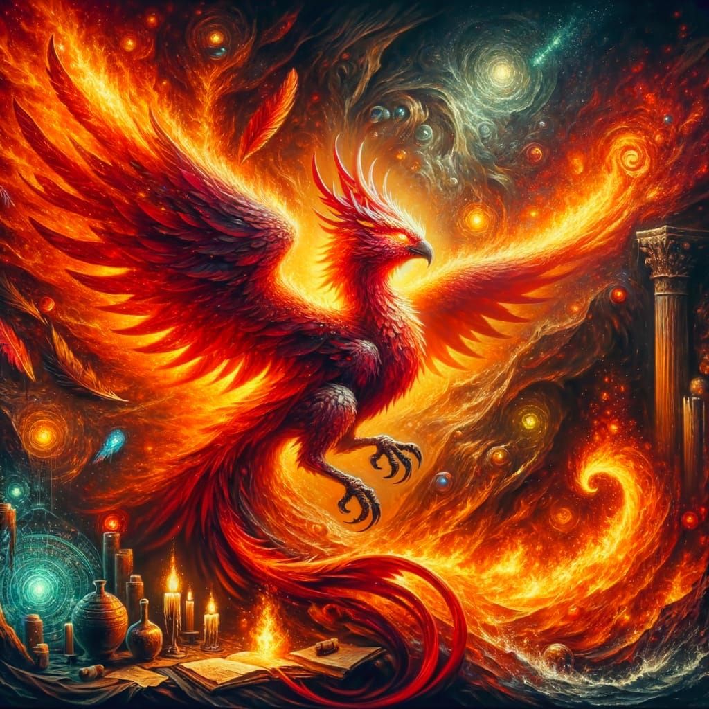 A phoenix rising from the ashes